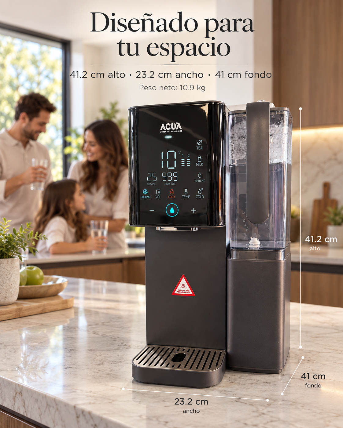 ACUA ROE™ Dispensador de Agua por Ósmosis Inversa — Sin Instalación, Agua Fría y Caliente al Instante, Pantalla Táctil