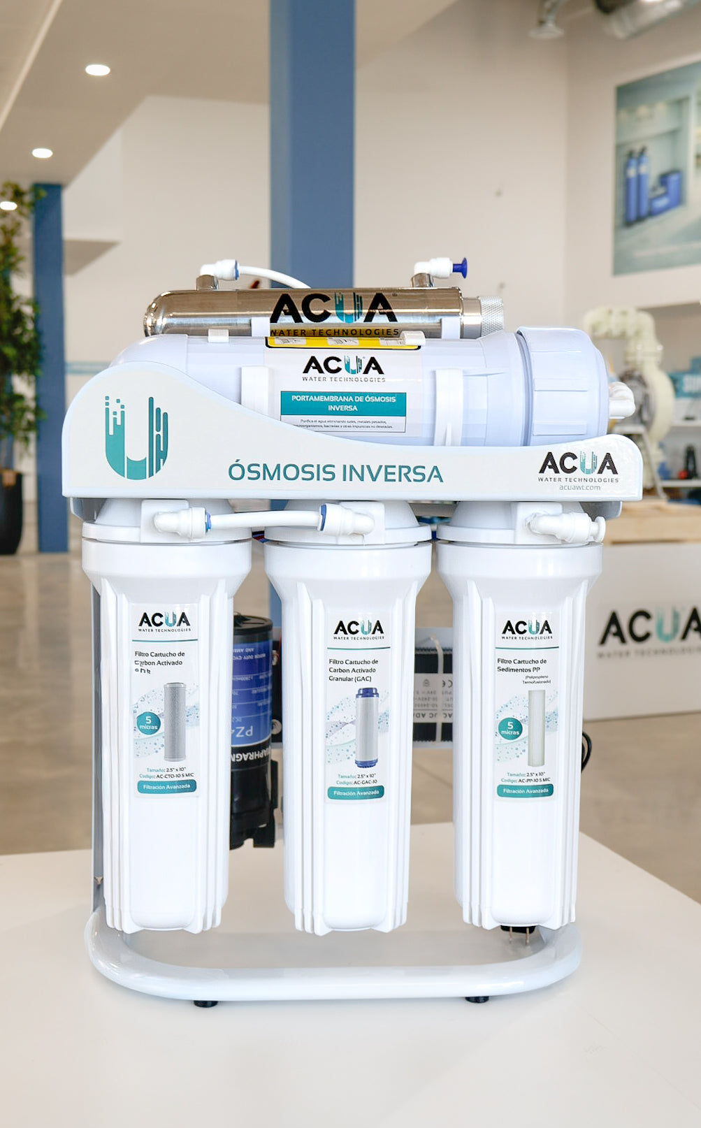 Sistema de Ósmosis Inversa Comercial 400 GPD - 6 Etapas con UV