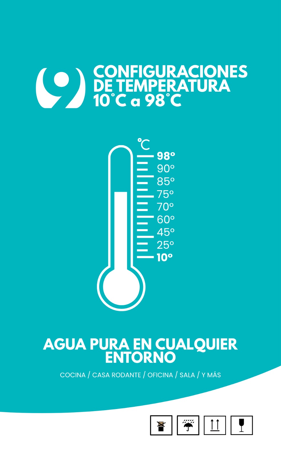 De 10 °C a 98 °C, tú eliges