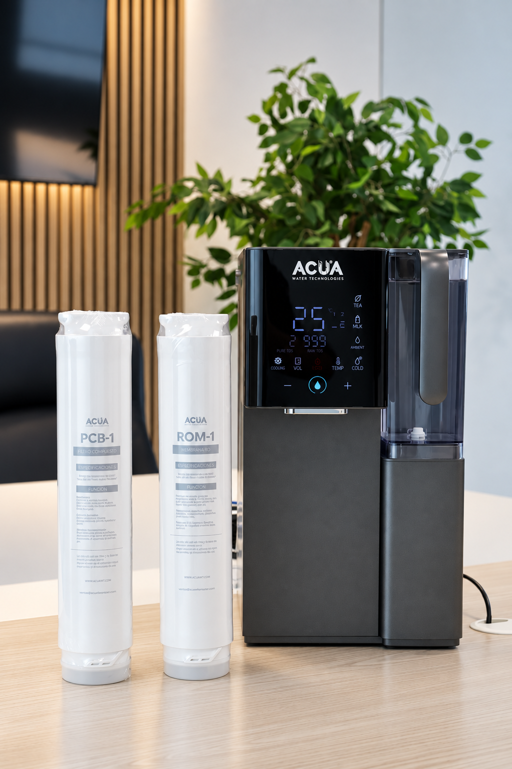 ACUA ROE™ Dispensador de Agua por Ósmosis Inversa — Sin Instalación, Agua Fría y Caliente al Instante, Pantalla Táctil
